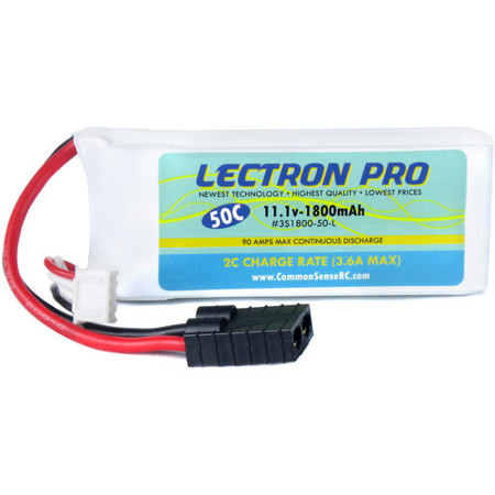 COMMON SENSE RC Lectron Pro 11.1V 1800mAh 50C LiPo Battery, Traxxas Connector