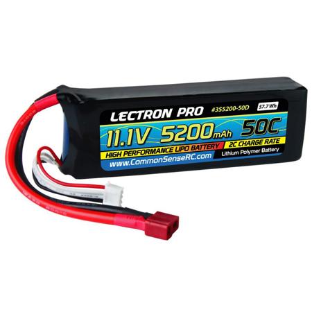 COMMON SENSE RC Lectron Pro 11.1V 5200mAh 50C Li-Po Battery with EC3 Connector