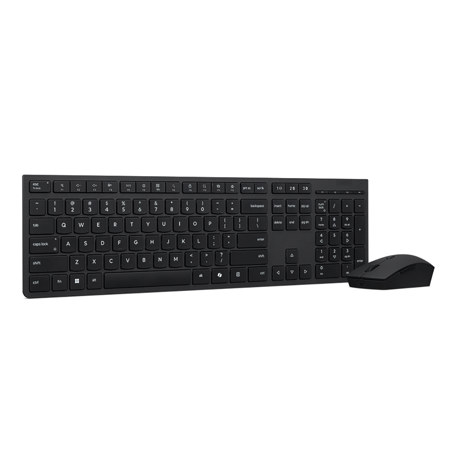 Lenovo Professional Rechargeable Wireless Keyboard and Mouse Combo, Black