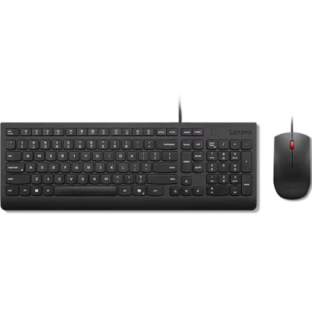 Lenovo Essential Wired USB Keyboard and Mouse Combo, Black