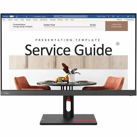 Lenovo ThinkVision S24i-30 23.8" 16:9 Full HD 100Hz IPS WLED Monitor, Raven Black/Storm Gray