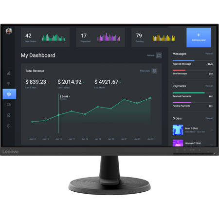 Lenovo D24-40 23.8" 16:9 Full HD VA WLED LCD Monitor, Raven Black