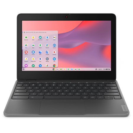 Lenovo 100e Chromebook Gen 4 11.6" HD Touchscreen Laptop, Intel N100 0.8GHz, 4GB RAM, 32GB eMMC, ChromeOS, Graphite Gray