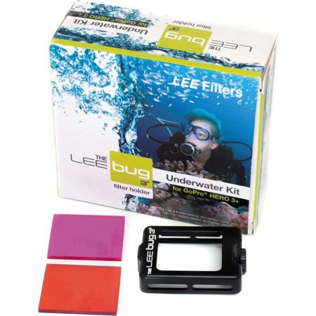 Lee Filters Bug 3 Underwater Kit for GoPro HERO3+, Includes LEE Bug Holder, Blue Water Filter (Red), Green Water Filter (Magenta), Protective Pouch