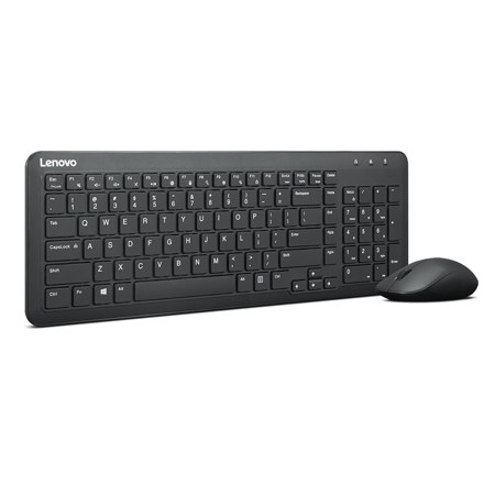 Lenovo 300 Wireless Keyboard and Mouse Combo, Black