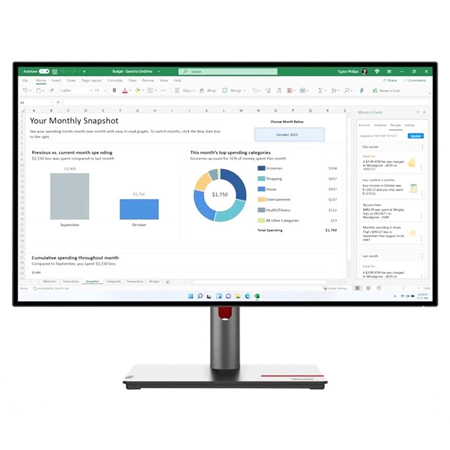 ThinkVision P27h-10 27” Wide QHD IPS Type-C Monitor