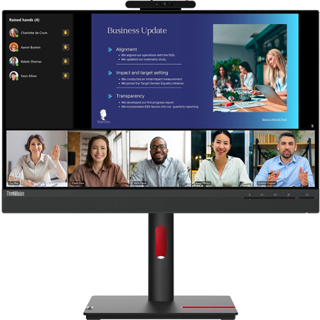 Lenovo ThinkVision T24v-30 23.8" 16:9 FHD IPS WLED LCD Monitor with Webcam,Black