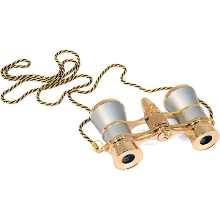 Levenhuk 3x25 Broadway 325F Opera Glasses with LED Light, Silver