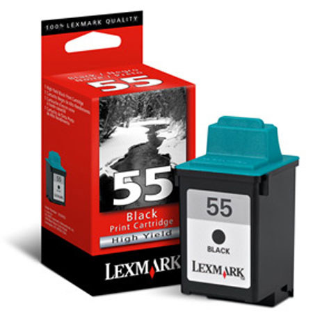 Lexmark High Yield Black Print Cartridge #55 - Approximate Yield: 1,100 Pages