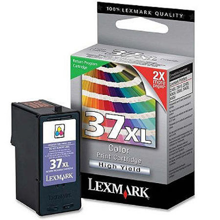 Lexmark No 37XL Color High Yield Return Program Ink Print Cartridge
