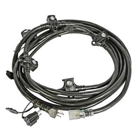 Lex O-String 20 Amp 12/3 STW NEMA 5-15 Extension Cord, 6-Receptacles, 23', Black