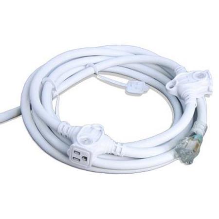 Lex E-String 15 Amp 12/3 STW NEMA 5-15 Extension Cord, 3-Receptacles, 25', White
