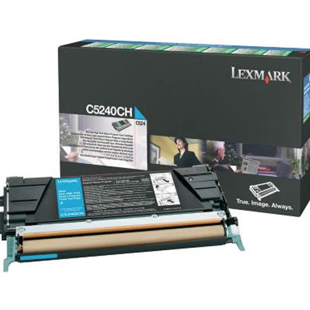 Lexmark C5240CH Cyan toner Cartridge, Yield 5000 Pages