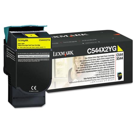 Lexmark C544X2YG Yellow Extra High Yield Toner Cartridge, 4000 Pages Yield