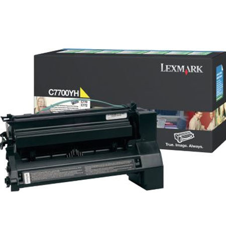 Lexmark C7700YH Yellow Toner Cartridge,Yield 10,000