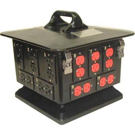 Lex PowerHOUSE Pagoda 100 Amp 3 Phase Distribution Box, 15 Duplex Receptacles