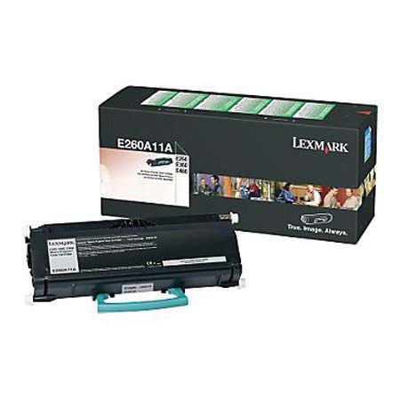 Lexmark E260A11A Black Toner Cartridge, 3,500 Pages