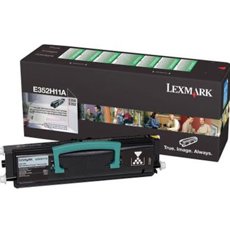 Lexmark E352H11A Black Laser Toner Cartridge, 9000 Page