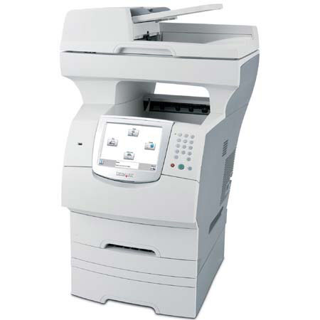 X646DTE Multifunction Mono Laser Duplex Printer, e-Task 8" Color Touch Screen, 256 MB Standard Memory with Print, Copy, Fax and Scan