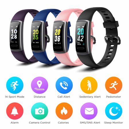 Letsfit ID152 Fitness Tracker Smart Bracelet with Sleep Monitor, IP68, Pink