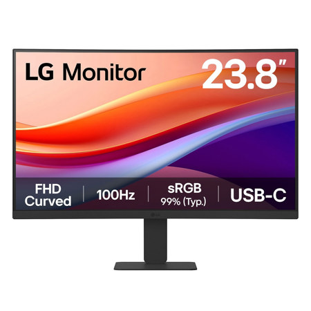 LG 24U421A 23.8" 16:9 Full HD 100Hz Curved USB-C VA LCD HDR Monitor