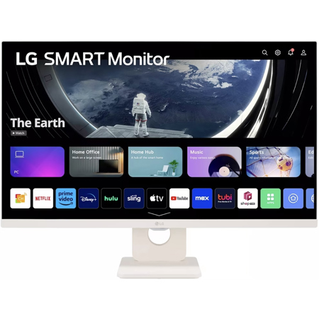 LG 27SR50F 27" 16:9 Full HD IPS LCD Smart Monitor with webOS, White