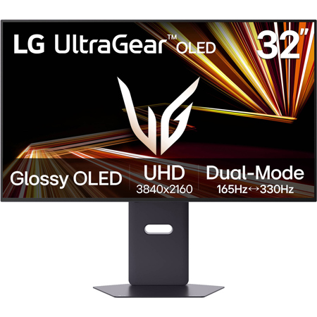 LG UltraGear 32GX850A 31.5" 16:9 Dual Mode 4K Ultra HD 165Hz and Full HD 330Hz OLED HDR Gaming Monitor