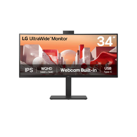 LG 34BA85QE-B 34" 21:9 UltraWide QHD Curved IPS LCD HDR Monitor w/Webcam, Black