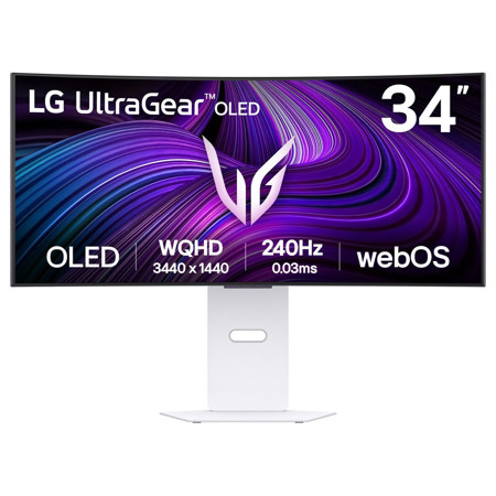 LG UltraGear 34GX90SA-W 34" 21:9 UltraWide QHD 240Hz Curved OLED HDR Gaming Monitor