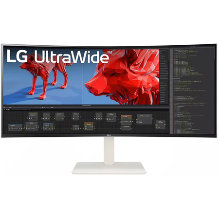 LG 37.5" 21:9 UltraWide QHD+ 144Hz Curved USB-C Nano IPS LCD HDR Monitor, White