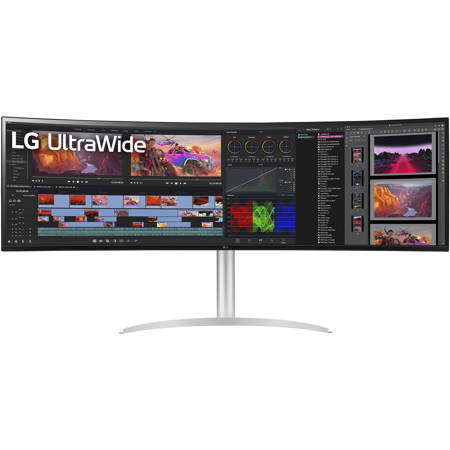 LG 49WQ95C-W 49" 32:9 UltraWide Dual QHD 144Hz Curved Nano IPS LCD HDR Monitor, Built-In Speakers