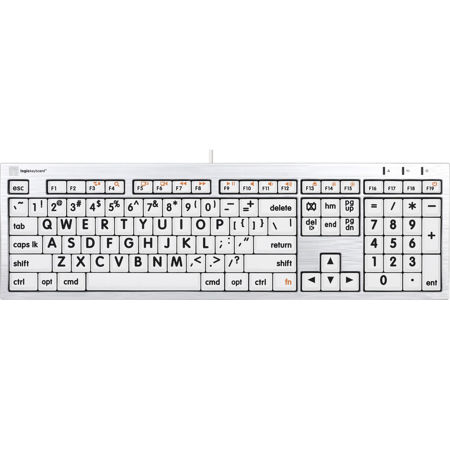 LogicKeyboard ALBA Large Print Mac Pro Keyboard (American English), Black/White