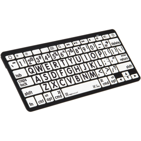 LogicKeyboard XL Print American English Bluetooth Mini Keyboard, Black on White