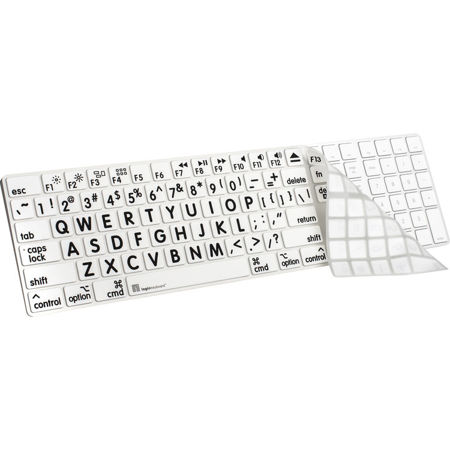 LogicKeyboard XLPrint LogicSkin Black on White Apple Magic Keyboard Cover