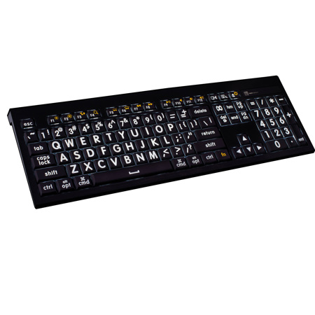 LogicKeyboard Astra 104 Keys Xlprint Mac Backlit Keyboard (US, White On Black)
