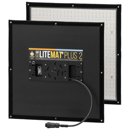 LiteGear LiteMat Plus 2 21x21" 100W Bi-Color LED Light Kit, DC200 DMX,Gold Mount