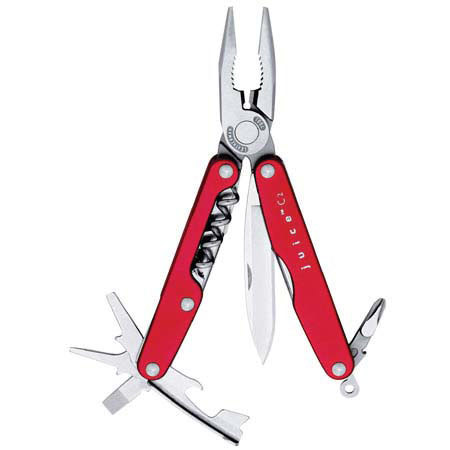Leatherman Juice C2 Multi-Tool, Stainless Steel with Needlenose Pliers Head, & Eleven Components, Inferno Red Finish, Overall Length 3.5" Closed.