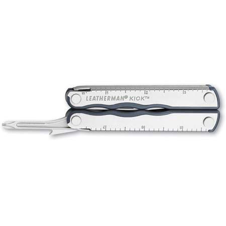 Leatherman Kick Multi-Tool, Stainless Steel with Needlenose Pliers Head & 12 Components with Nylon Sheath and Gift Box, Closed Length 4"