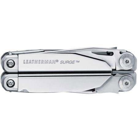 Leatherman Surge Multi-Tool, Stainless Steel with Needlenose Pliers Head & 18 Components with Leather Sheath and Gift Box, Closed Length 4.5"