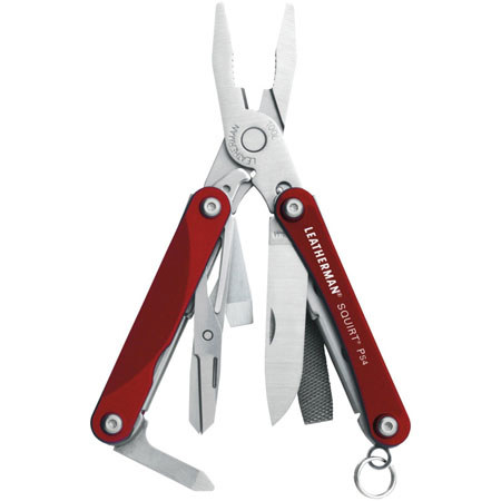 Leatherman Squirt PS4 Keychain Multi-Tool, Red