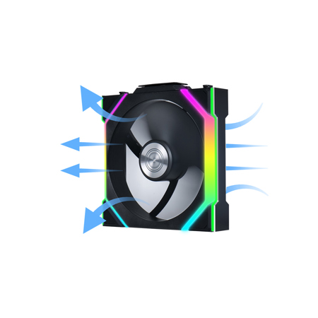 Lian Li UNI Fan SL120 V2 120mm RGB Reversed Fan – Black, 1-Pack With 4-Pin Connection