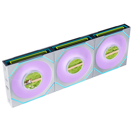 Lian-Li UNI FAN SL-INF LCD FLEX 120mm ARGB Reverse Blade Case Fan, 3-Pack