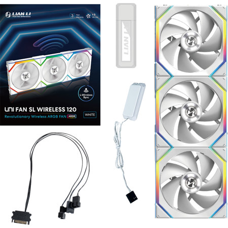 Lian-Li UNI FAN SL Wireless 120mm RGB Case Fan with Controller, 3-Pack