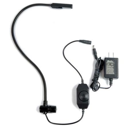 Littlite LED-NA Series 18" Gen V LED Gooseneck Console Light with Right Angle Connector, In-Line Dimmer Control and U.S Power Supply