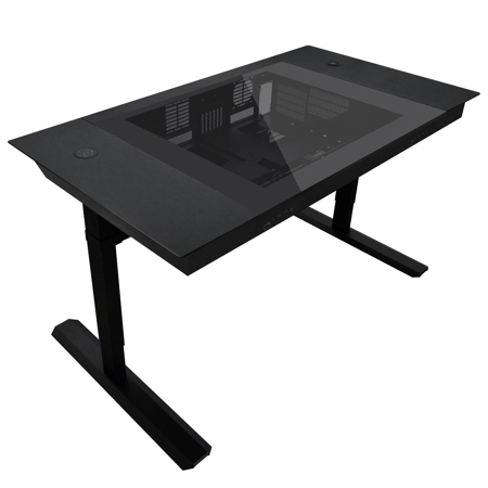 Lian-Li DK-07X E-ATX Dual-System Height-Adjustable Desk Gaming Computer Case, Black