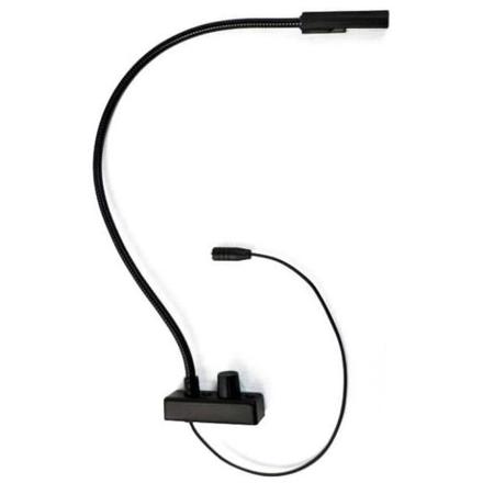 Littlite IS-LED Series 18" Permanently Attached Gooseneck Dual Color White/Red LED Lampset with Bottom Mount Cord, Euro Power Supply