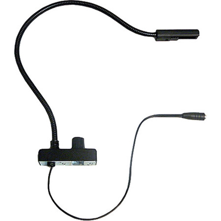 Littlite IS-LED Series 18" Permanently Attached Gooseneck Dual Color White/Red LED Lampset with Bottom Mount Cord, U.S Power Supply