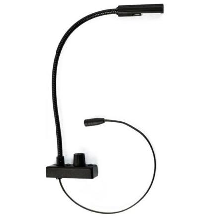 Littlite IS-LED Series 12" Permanently Attached Gooseneck Dual Color White/Red LED Lampset with Bottom Mount Cord, Euro Power Supply