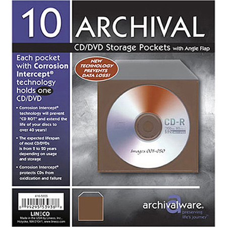 Lineco 4165555 Archival Angle Flap Pocket (Pack of 10)