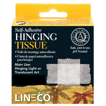 Lineco Self-Adhesive Mounting Hinging Tissue, 1in x 35ft